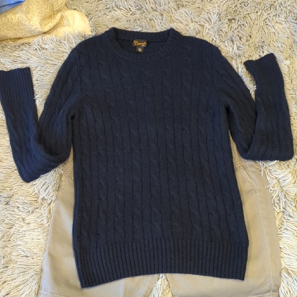 Classic Navy Cable Knit Sweater